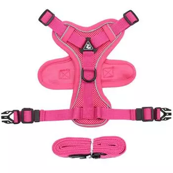 Mesh Cat Harness Escape Proof Pet Vest Harness Leash Set For Small Dogs Cats Outdoor Walking Reflective Puppy Kitten Chest Strap S красный