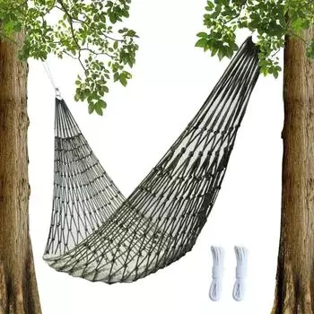 Mesh Hammock Portable Simple Hammock Swing Chair Indoor Mesh Hammock Outdoor Hammocks Tree Hammock for Hiking Backyard Patio зелёный