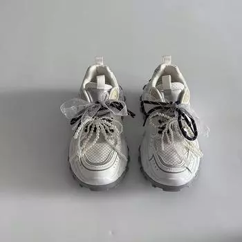 Mesh lace-up women s spring summer new retro sports casual shoes fashion platform thin shoes 35