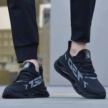 Mesh Red Sports Casual Shoes Mesh Flying Woven Breathable Popcorn Outsole Spring Black Running Shoes Plus Size Men s Shoes 39