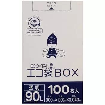 Мешки для мусора 90 л 100 шт. Прозрачные пластиковые пакеты коробчатого типа Толстые Mart Тщательно отобранные мусорные торговые марки Регистрация 6409636 0,04 мм [Bedouin