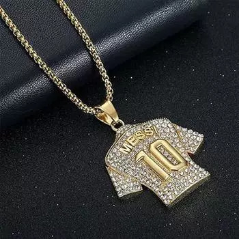 Месси Нет. Ожерелье из 10 джерси для мужского мемориального ожерелья футболиста