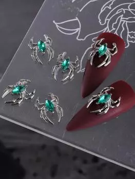 Metal alloy horse eye diamond spider dark gothic nail DIY jewelry