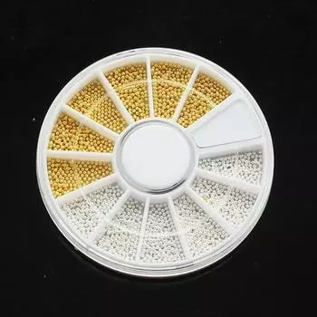 Металлическая бусина многоцелевые модные маникюрные инструменты 3D бусина для нейл-арта для украшения своими руками золотистый