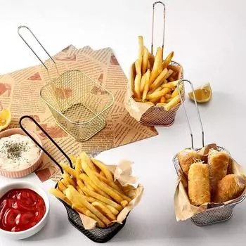 Metal Frying Basket Strainer Fryer French Fries Drain Frying Basket Snack Food Fried Net Basket Kitchen Cooking Tools Oil Filter