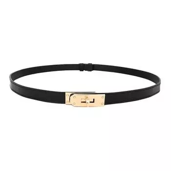 Metal Simple Small Square Buckle Womens Slim Waist Belt For Daily Wear Casual