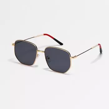 Metal Square Glasses Men S Popular Design Sunglasses Women S Big Face Plain Sunglasses Street Shooting