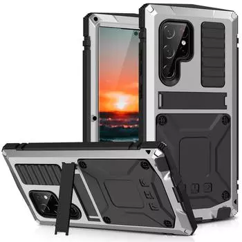 Металлический со встроенной подставкой защитный чехол для экрана Samsung Galaxy S22 S23 Ultra Plus 5G чехол противоударный чехол для телефона Funda For Samsung S22 Plus