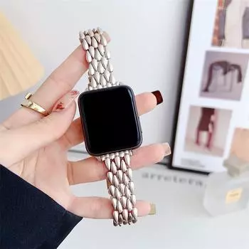 Металл каплевидной формы (Apple, умные часы) ремень: Подходит для Apple Watch 1-8 поколений Apple Smart Watch 38/40/41 розового золота