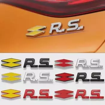 Металлическая эмблема наклейка на автомобиль для Renault RS GT Sport Clio Scenic Megane Koleos Arkana Espace Laguna Logan Sandero Safrane Vel Satis белый