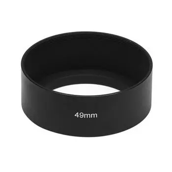 Металлическая бленда объектива с резьбой для телефотофильтра 49mm