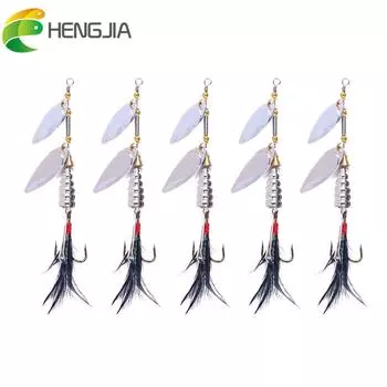 Металлическая блесна HENGJIA 0,44 унции с 2 лезвиями, приманки для ловли форели, окуня, щуки, лот 10 10pc sent as picutre