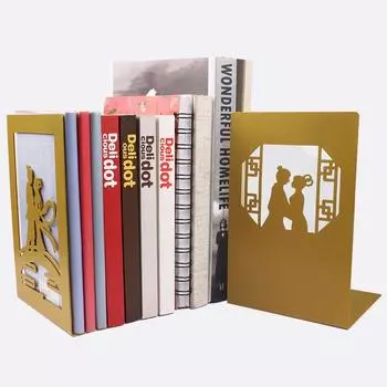 Металлическая книжная полка, золотая книжная стойка «Любовь», книжная полка из акации, мультяшная золотая простая закладка