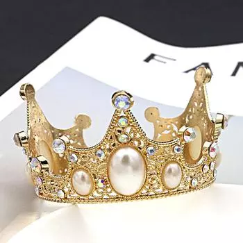 Металлическая корона для торта, декоративная фигурка золотого цвета для торта, свадебные флаги для принцессы на день рождения и десерт