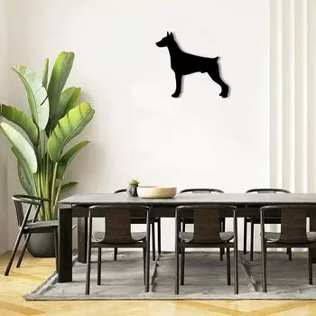 Металлическая мемориальная доска Доберман-пинчер Silhouette de Chien Dcoration Murale lgante, Hanging Wall Art, et Dcor Mtallique чёрный