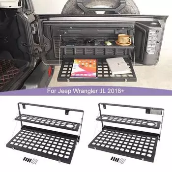 Металлическая стойка для хранения багажа багажника, складная полка для Jeep Wrangler JL 2018 Up, автомобильные аксессуары чёрный