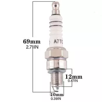 Металлическая свеча зажигания A7TC 10 мм, 2 шт., подходит для мопеда GY6 50cc-150cc, скутера