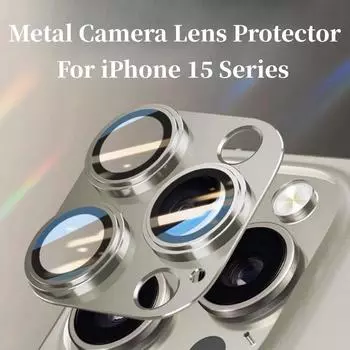 Металлическая защитная крышка для камеры для IPhone 15Pro Max Plus, защитное кольцо для объектива, стеклянная задняя крышка для IPhone 14, 13, 12, 11, пленка для объектива