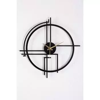 Металлические настенные часы Querencia, черные, толщина 1,5 мм, 60x60 см