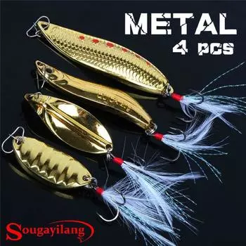 Искусственная рыболовная приманка 4 Pcs золотой