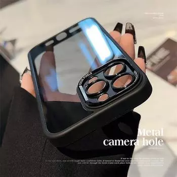 Металлический чехол для мобильного телефона с рамкой камеры для iPhone 15 14 Pro Max Plus 13 12 11, защитные чехлы с защитой от падения с высоты, ультратонкая задняя крышка For iPhone 13
