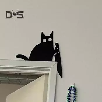Металлический кошачий глаз, украшение на дверь, милый кошачий глаз, декоративный знак на углу, винтажный устойчивый к ржавчине дверной глазурь, украшение для украшения дома A