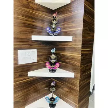 Металлический многоцветный набор из 3 штук с подставкой для T-Light, играющий на музыкальном инструменте, идол, расписанный вручную, экспонат для офисного декора (Каждый размер 7x12 дюймов)