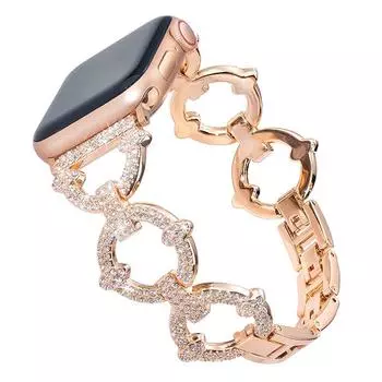 Металлический ремешок с бриллиантами для Apple Watch Band 8 7 6 se 5 4 3 2, браслет-бабочка 45 мм, 38 мм, 40 мм, 42 мм, 44 мм для iwatch, петля, 41 мм, ювелирные изделия 38/40/41mm