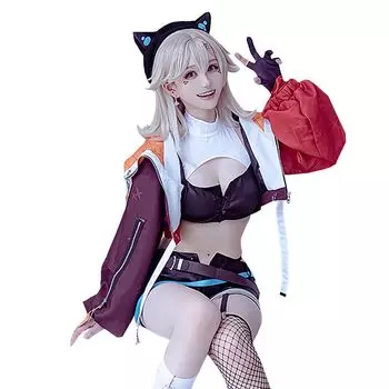 Meto Komori Косплей Хэллоуин VTuber Первоначальный костюм [milky time] Buspo! оранжевый
