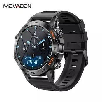 MEVADEN 1,39-дюймовый IPS-экран для мужчин, Bluetooth-звонок, умные часы, спортивный фитнес-трекер, монитор сердечного ритма, умные часы для Android IOS чёрный