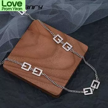 Mewanry 925 Sterling Silver Couples Necklace For Women New Trend Party Creative Splicing Hollow Geometry Jewelry Birthday Gifts