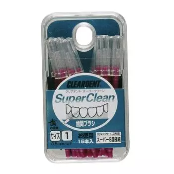 Межзубные щетки Clear Dent, размер 1, ультратонкие, 15 штук, фиолетовые (Стоимость)