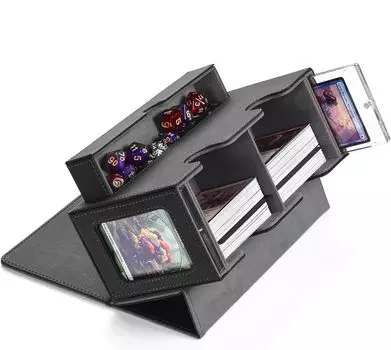 MFDXWCV Deck Case Коробка для хранения коллекционных карточек Футляр для коллекционных карточек Футляр для коллекционных карточек Футляр для хранения ... Большая емкость серый