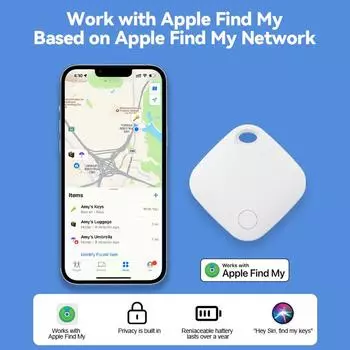 MFI Rated Global Positing Smart Tracker для iPhone IPAD Key Finder Locator Wallet Lugggae Pet BLE Tracking GPS Tag на Find My чёрный