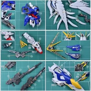 MGSD Wing Gun Dam Zero EW модификация детализирует высококачественные металлические детали с наклейкой для переноса воды серебряный