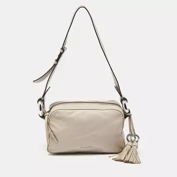 Michael Kors Бежевая кожаная сумка через плечо Grand бежевая