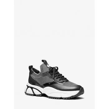 Michael Kors Darius Knit Sneaker 44f3drfs1d18 Black White 7.5
