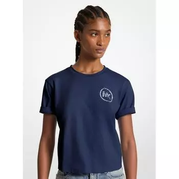 Michael Kors Футболка со стразами Mk Charm Jt451g497j6990 Midnight Blue M