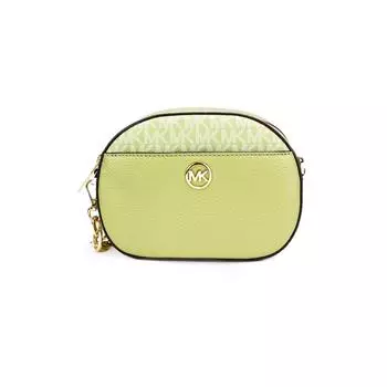Michael Kors Jet Set Glam Sage Кожаная женская сумка с овальным передним карманом через плечо, мульти