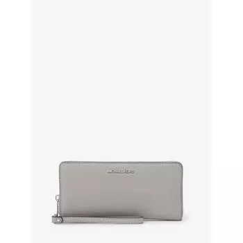 Michael Kors Jet Set Travel Continental Wallet Large 35f7stve7l35 Pearl Grey F
