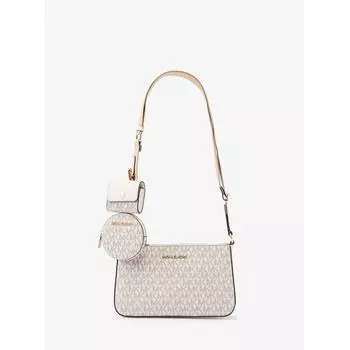 MICHAEL KORS JET SET TRAVEL CROSSBODY SMALL MK SIGNATURE W TECH ACCESSORY 35S2GTVC1B2605 СВЕТЛО-КРЕМОВЫЙ МУЛЬТИ F