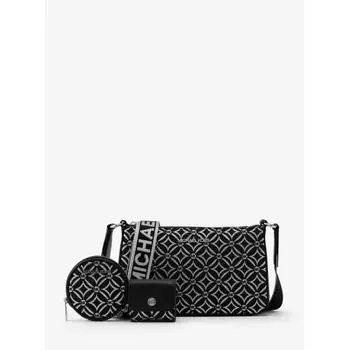 Michael Kors Jet Set Travel Crossbody With Tech Attach Small 35f4stvc1j41 Black Silver F