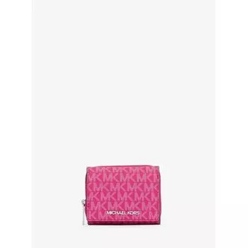 Michael Kors Jet Set Travel Mid Zip Wallet Small Mk Signature 35s4stvz5b7067 Dragon Fruit F