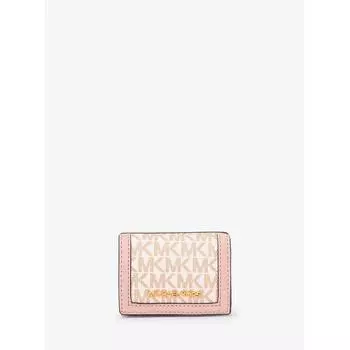 Michael Kors Jet Set Travel Trifold Zip Wallet Extra Small 35f4gtvd0m8183 Optical White Rose Gold F