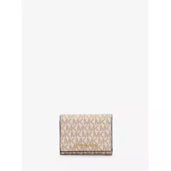 Michael Kors Компактный кошелек Jet Set Travel Medium Mk Signature 35h3gtve2v8183 Optical White Rose Gold F