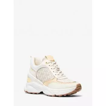 Кроссовки Michael Kors Katrina Metallic Lizard Embossed Sneakers Mk Signature 49f4kafs2b152 Vanilla Combo 5.5