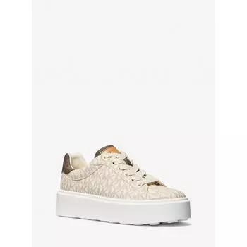 Michael Kors Кроссовки Romey на платформе в двух тонах Mk Signature 49f4rmfs1b150 Vanilla 5.5