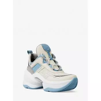 Michael Kors Olympia Wedge Sneaker 49s5olfs1b1540 Light Sky 6