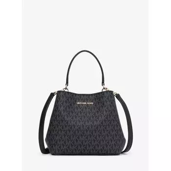 Michael Kors Pratt Bucket Crossbody Small Mk Signature 35s4g3fm5b1 Black F