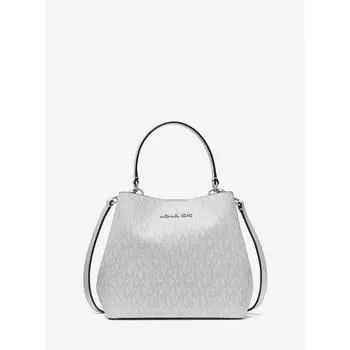 Michael Kors Pratt Signature Logo Shoulder Small 35r5s3fm5b1999 Optic White F